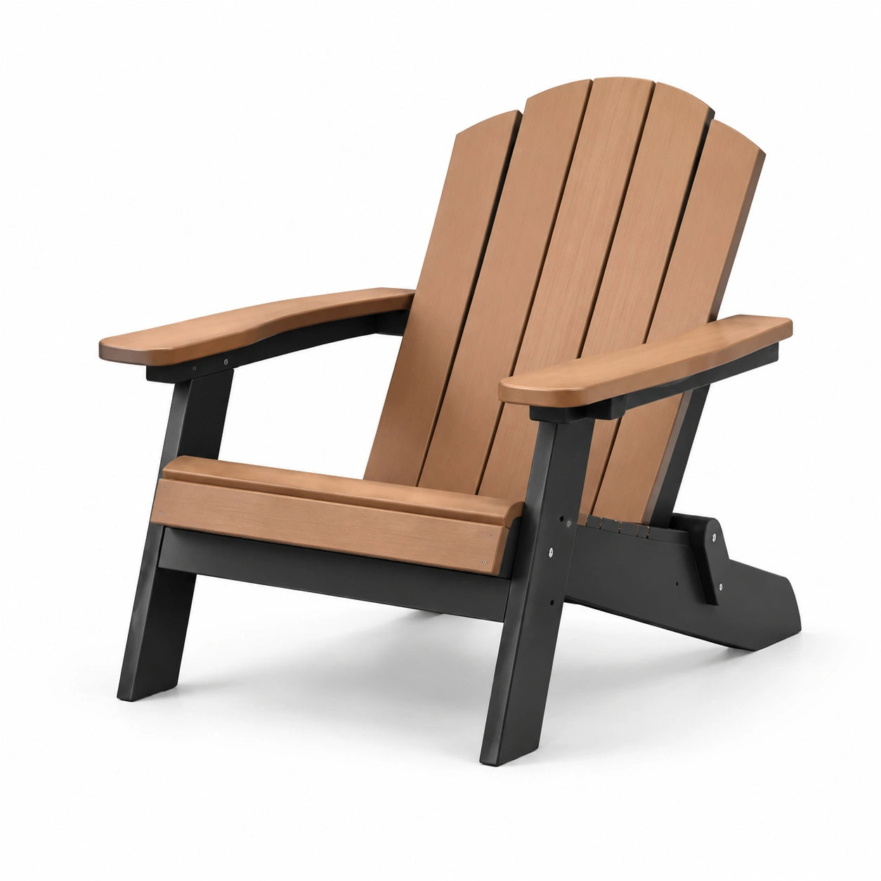 Adirondackstuhl Holzoptik Kunststoff Schwarz/Braun 90cm x 80cm x 85cm