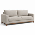 Dreier-Sofa rechteckig Holz Stoff Beige 210x90x85 cm