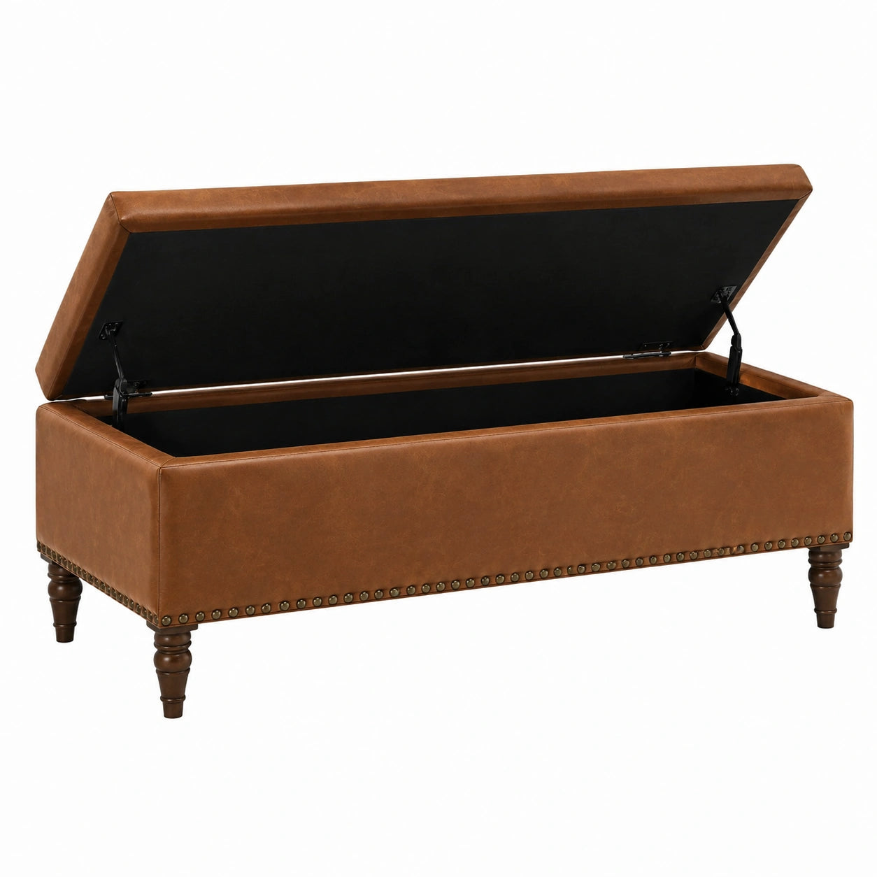Aufbewahrungsbank Kunstleder Braun 120x40x45 cm