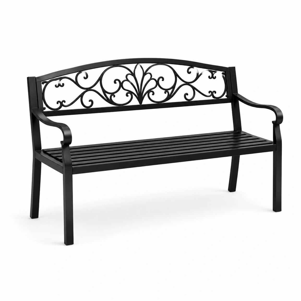 Gartenbank Schmiedeeisen Schwarz 125cm