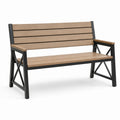 Holzbank mit Metallrahmen Braun/Schwarz 120 cm