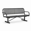 Metall Gartenbank Schwarz 150x60x80 cm
