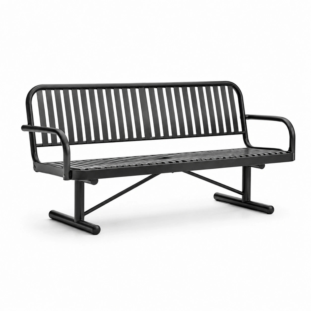 Metall Gartenbank Schwarz 150x60x80 cm
