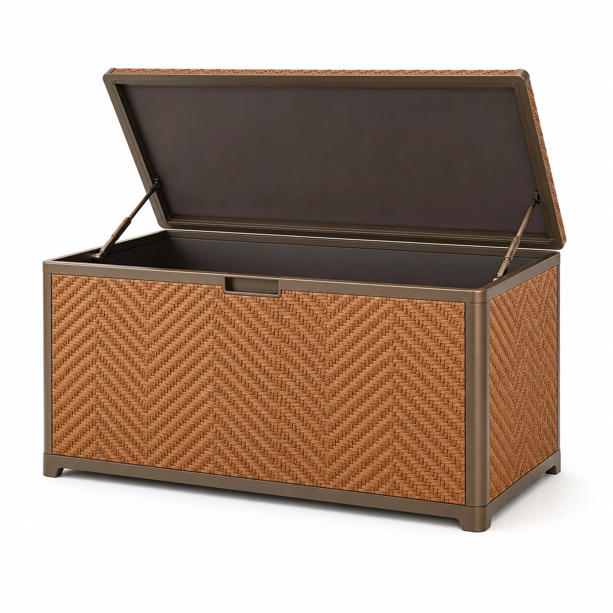 Aufbewahrungsbox Rattanoptik Kunststoff Braun 120x45x60cm