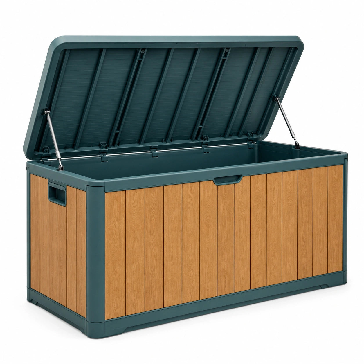 Gartenbox aus Kunststoff 350L Braun/Grün