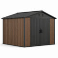 Metall Gartenhaus in Holzoptik 213x191x209cm Braun/Schwarz