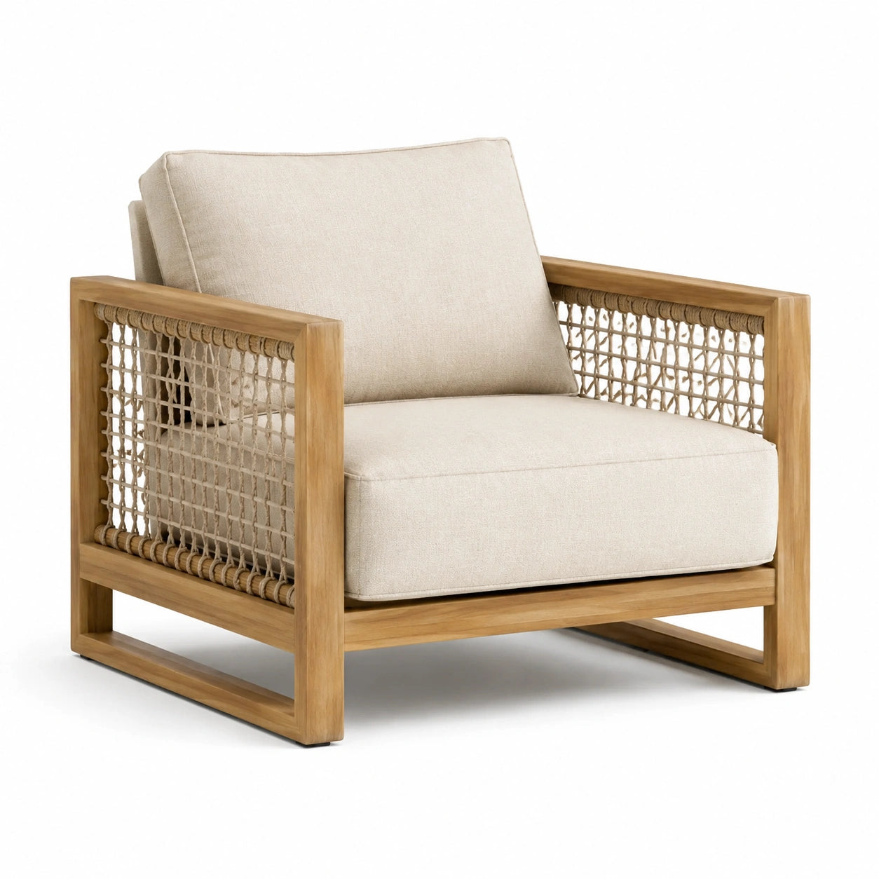 Garten-Loungesessel Teakholz Beige 75x85x80 cm