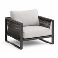Garten-Loungesessel Aluminium Polyestergewebe Grau/Schwarz