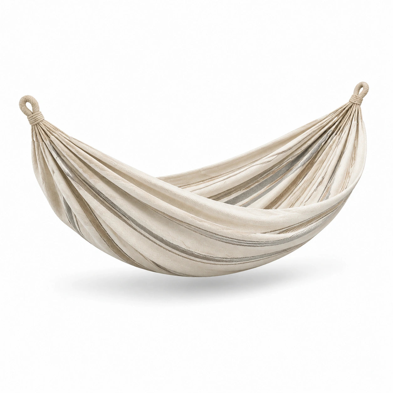 Baumwoll-Hängematte mit Streifen in Beige 200 x 150 cm